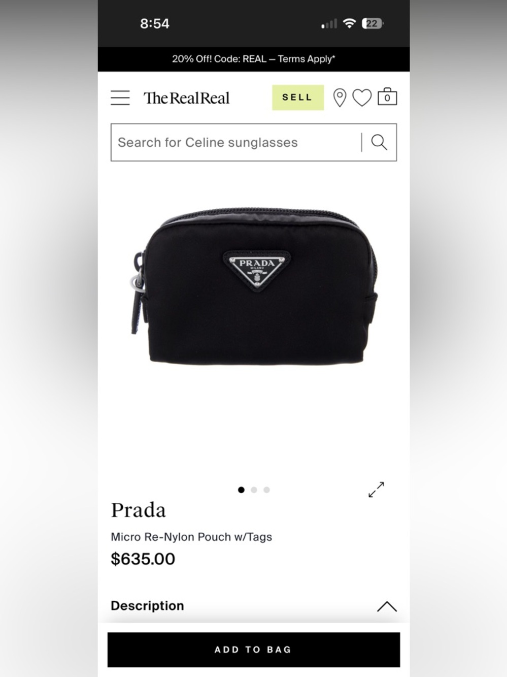 Authentic Prada Nylon Cosmetic Pouch – Tessuto Black Triangle Logo W/COA - Picture 10 of 10